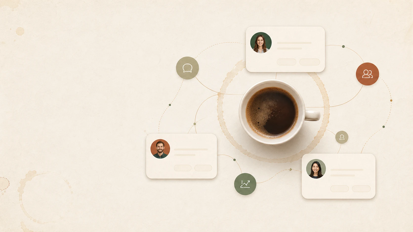 Una taza de café conecta perfiles profesionales afines